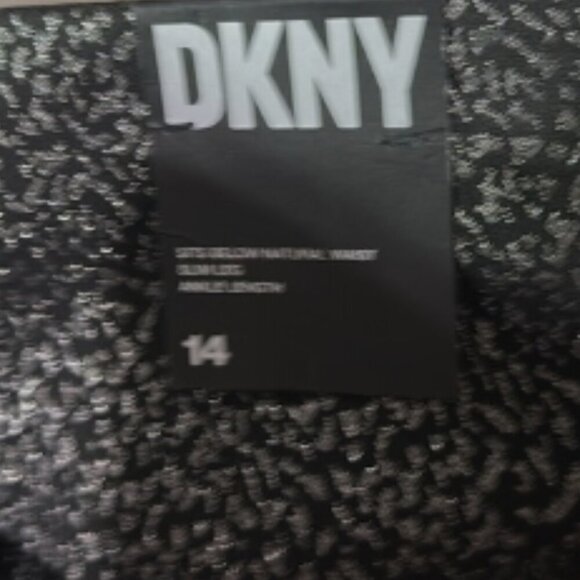 DKNY Women's Black/Silver Animal Printed Low Rise Skinny Ankle Pants Size 14 NWT - Picture 3 of 8